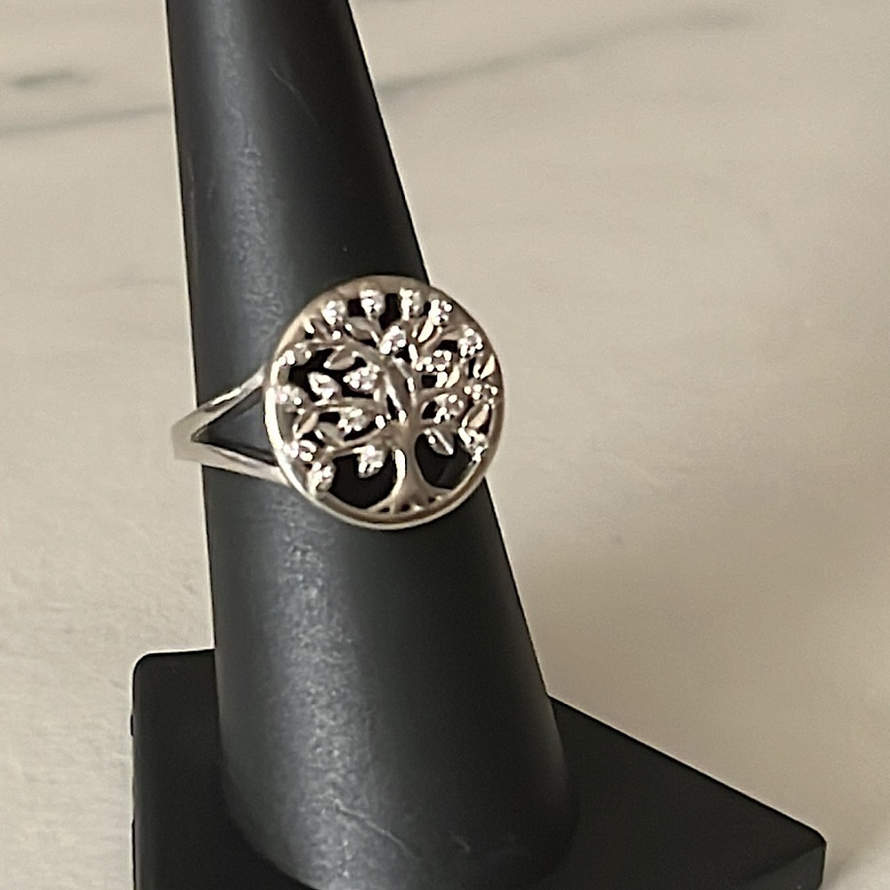 Tree of Life Sterling Silver Adjustable Ring